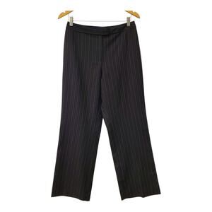 Brooks Brothers Womens Wool Pinstriped Pocketed Dress Pants Black Size 8P